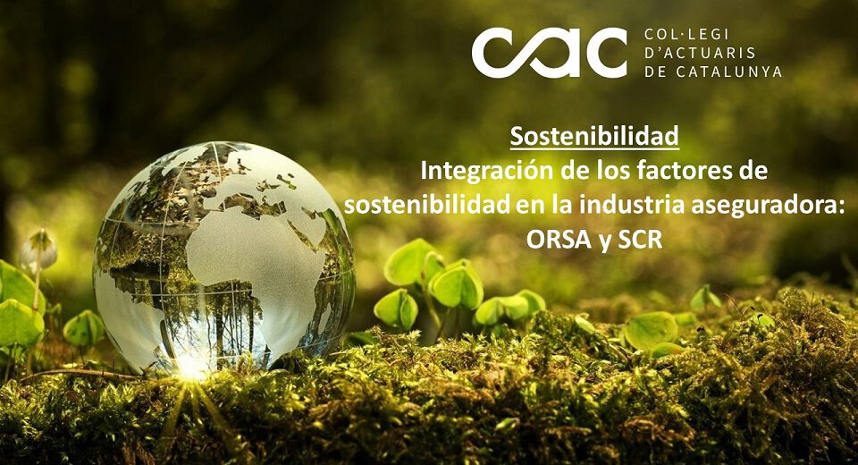 Webinar Sostenibilitat: Integració dels factors de sostenibilitat en la indústria asseguradora: ORSA i SCR