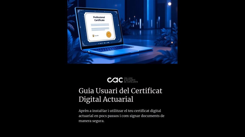 Guia Usuari CAD | Carnet-Certificat Digital Actuarial