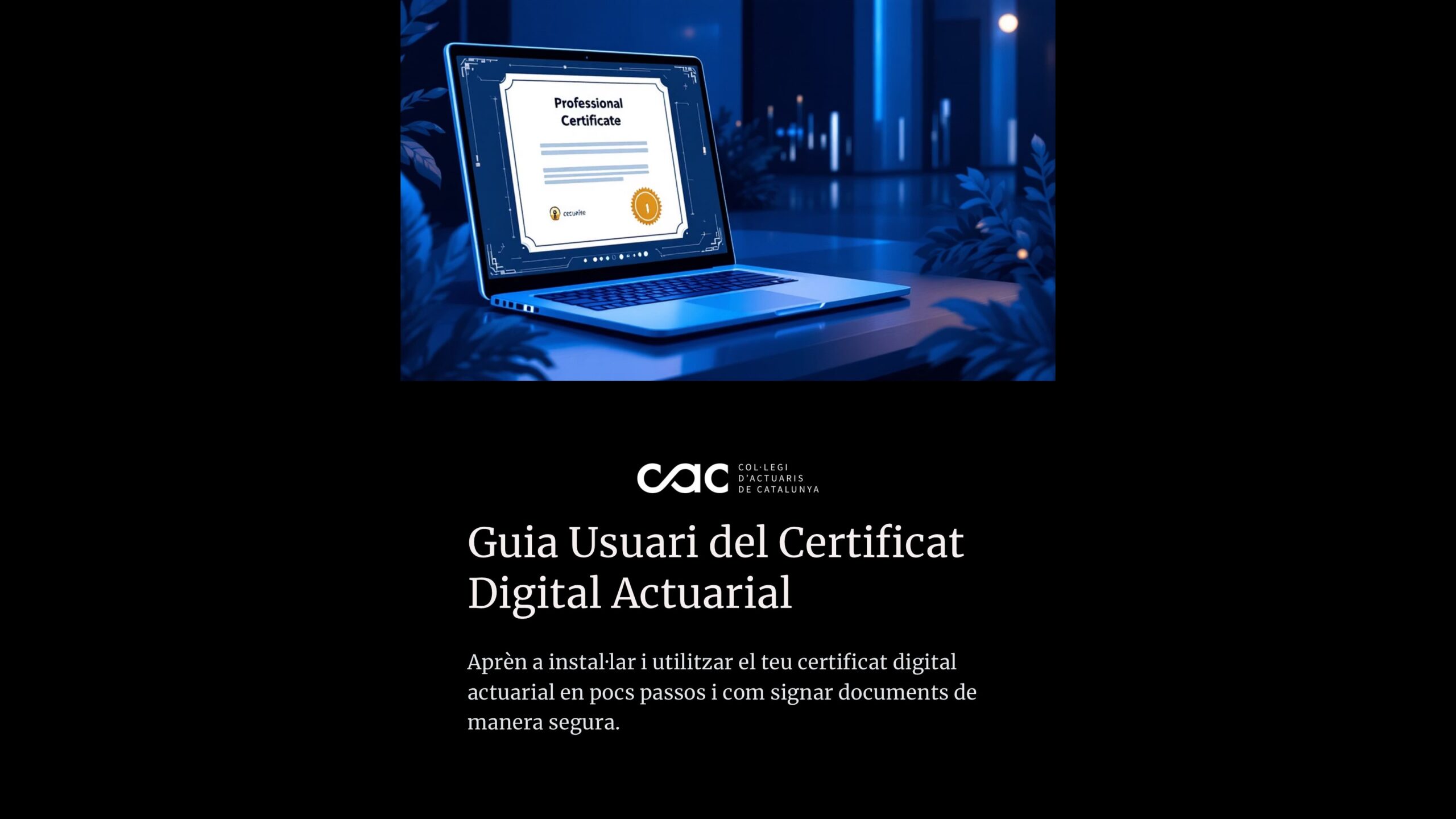Guia Usuari CAD | Carnet-Certificat Digital Actuarial